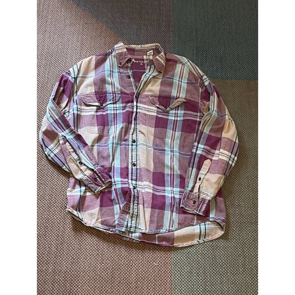 Vintage 90’s Fryday Club by NRK Men's Flannel Plaid Button Up Size M